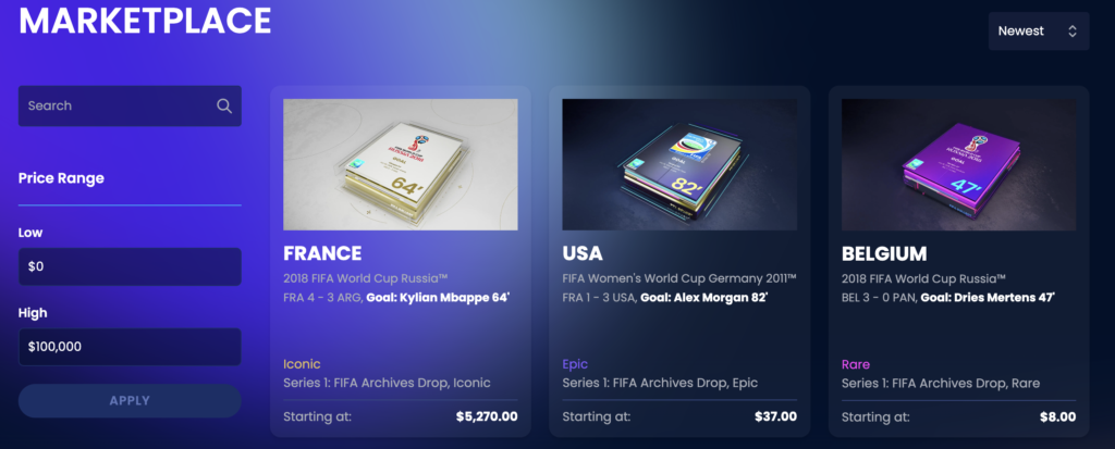 FIFA Collect+ Marketplace on Algorand